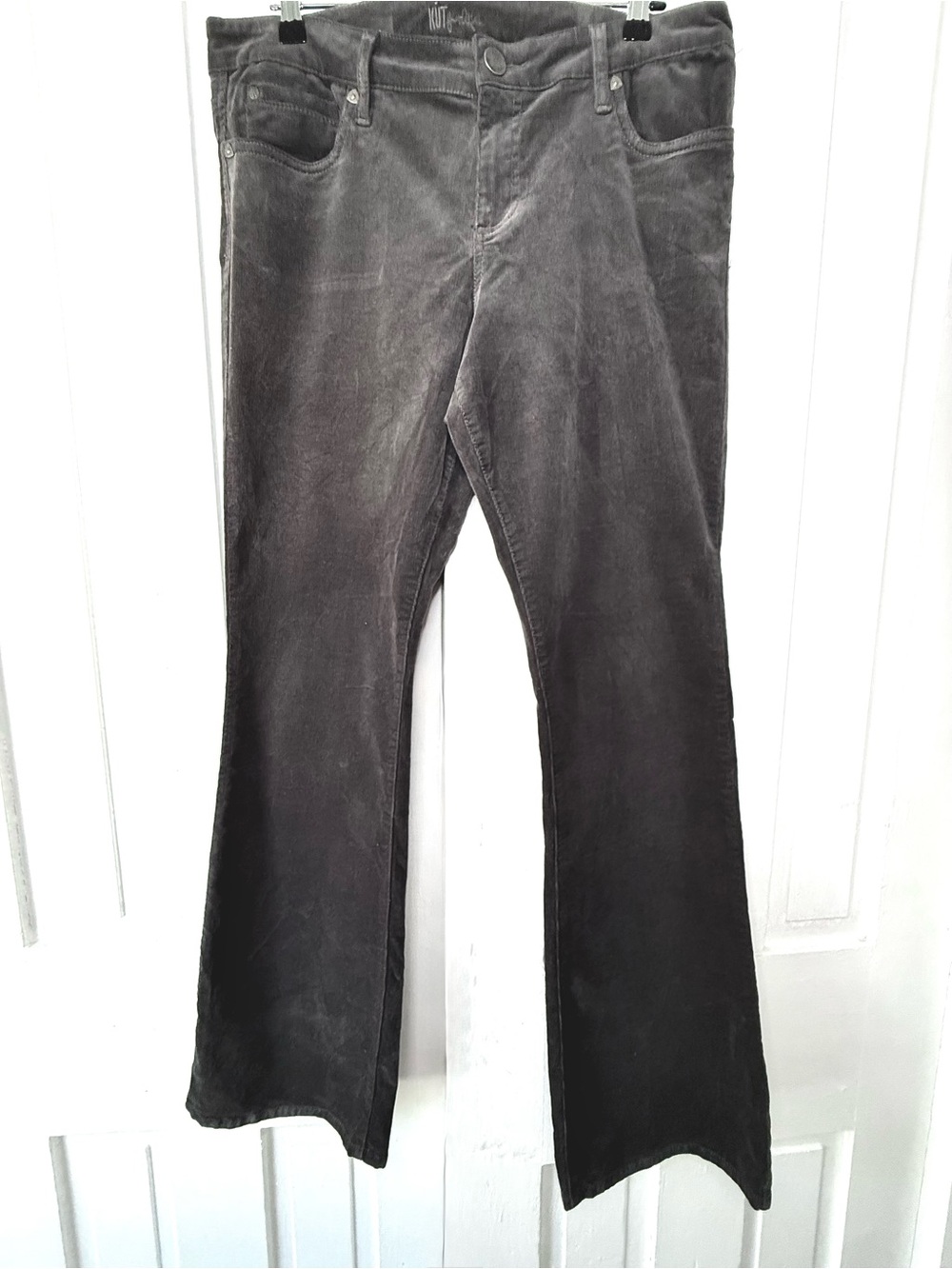 KUT from the Kloth Farrah Baby Bootcut Gray Corduroy Pants - 14
